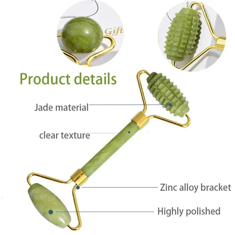 Natural Jade Roller Face Gua Sha Kit