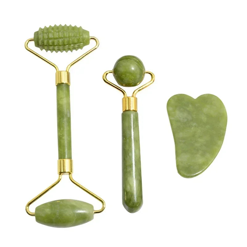 Natural Jade Roller Face Gua Sha Kit