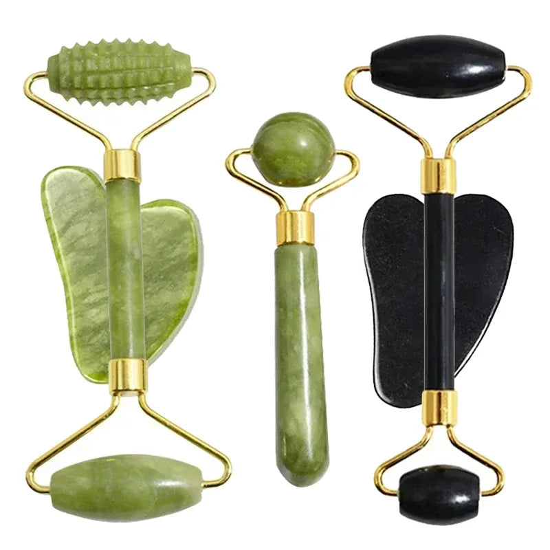 Natural Jade Roller Face Gua Sha Kit