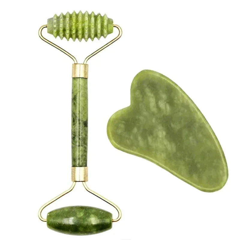 Natural Jade Roller Face Gua Sha Kit
