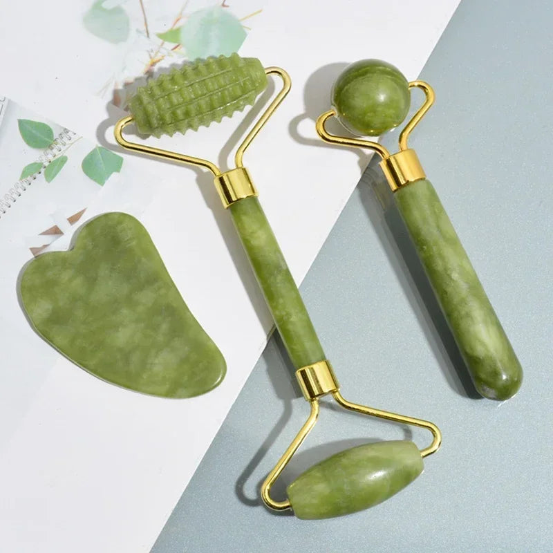 Natural Jade Roller Face Gua Sha Kit